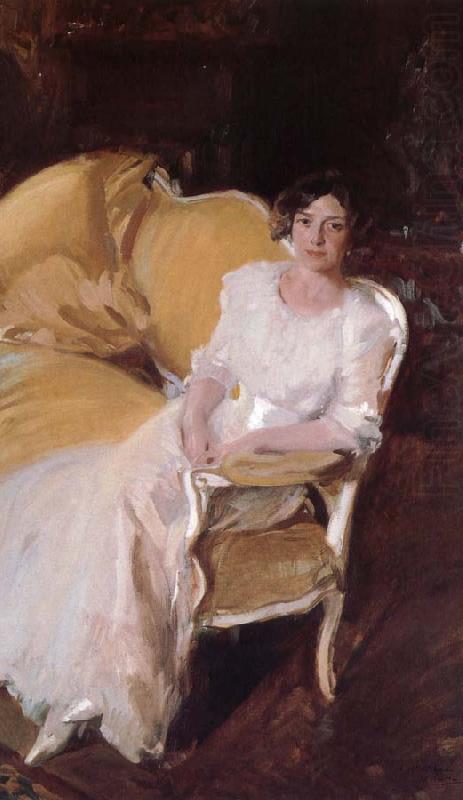 Andrei Aristide sat on the sofa, Joaquin Sorolla